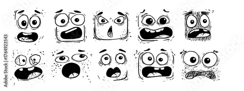 Cartoon Faces with Various Expressions