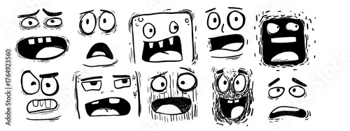 Cartoon Faces with Various Expressions