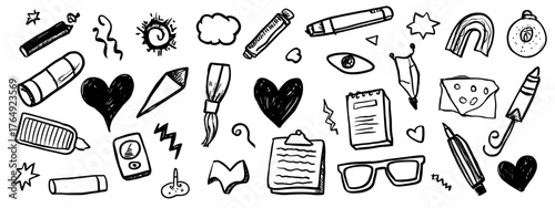 Doodle Illustration of Random Objects