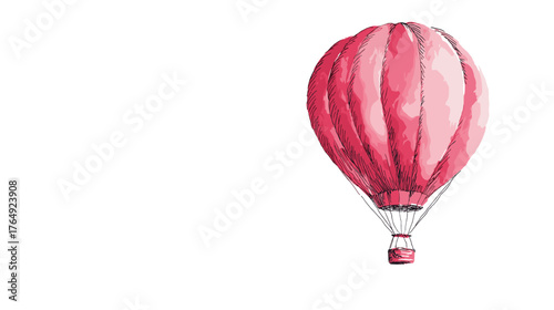 red hot air balloon isolated