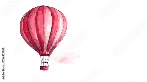red hot air balloon isolated