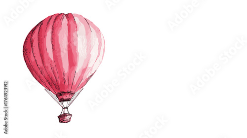 red hot air balloon isolated