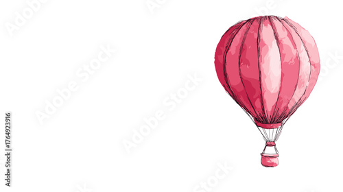 red hot air balloon isolated