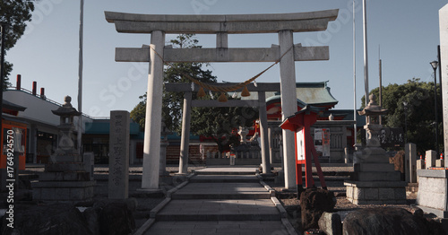 Canvas Print Japanese Torii Shrine Entrance Stone Path