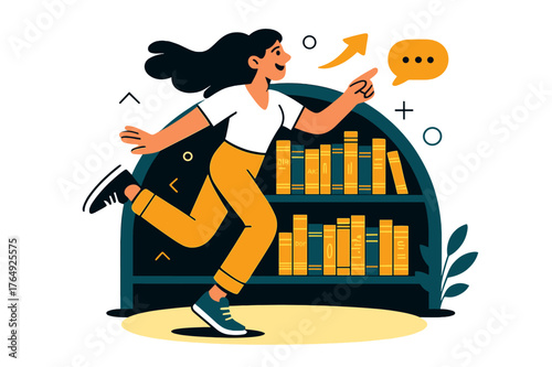 Rounded Bookshelf Arch. Antique Books ? Curved Shelf. Rounded bookshelf forms a cozy arch with neatly stacked spines; titles glow faintly. Minimal carpet and