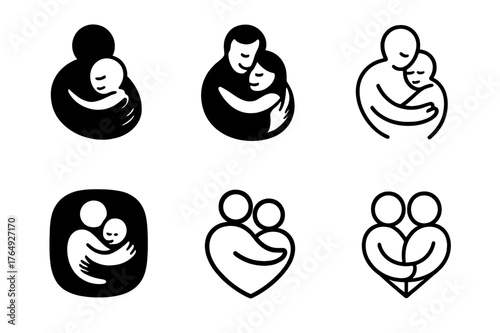 Harmony in Education Logos. Teachers integrating social-emotional learning in classrooms. Set Logo of Teachers integrating social-emotional learning in