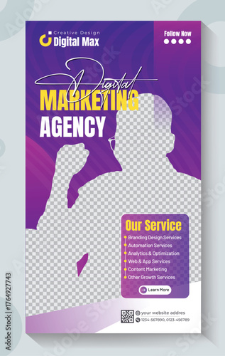 Digital marketing agency social media instagram story banner template