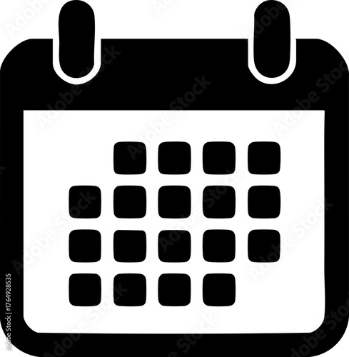 Calendar Icon in Flat Minimalist Style for Schedule, Planning, and Event Management Design