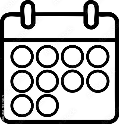 Calendar Icon in Flat Minimalist Style for Schedule, Planning, and Event Management Design