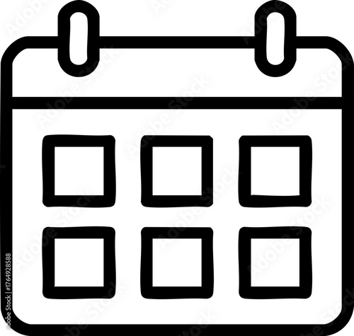 Calendar Icon in Flat Minimalist Style for Schedule, Planning, and Event Management Design