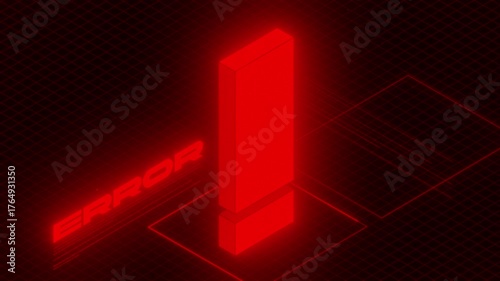 3D Error Alert Animation (Red) [4K Loop]