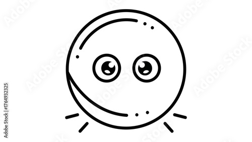 Mystical Orb: A simple yet intriguing illustration of a spherical orb, complete with expressive eyes and subtle hints of radiant energy, radiating an air of mystery and wonder.