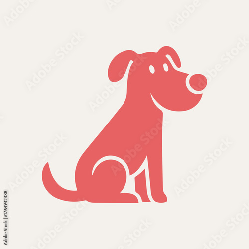 A dog silhouette style flat and minimal vector icon design illustration on a white background.
