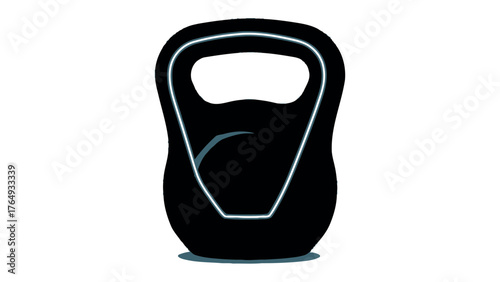 Strength and Conditioning Symbol: a close-up image of a black kettlebell against a clean backdrop, it symbolizes strength training, fitness, and physical well-being.