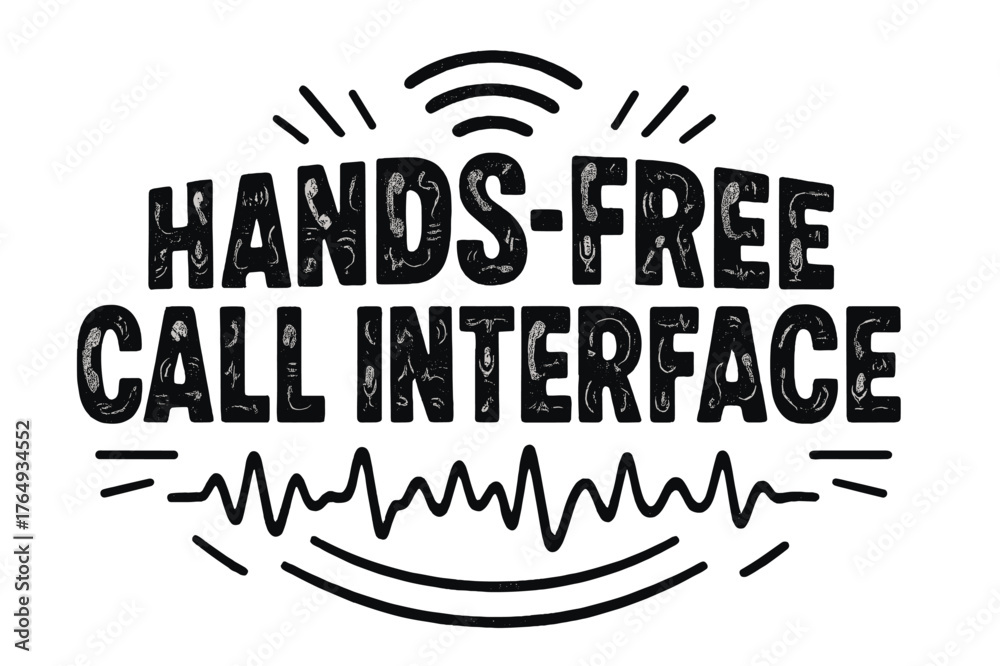 Obraz premium Hands-Free Call Design. Decorative Display Lettering ? 