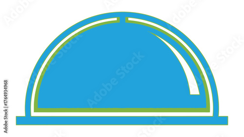 Modern Kitchen Dome: A minimalist, high-angle illustration of a teal-colored dome, symbolizing culinary freshness and food presentation, set against a clean backdrop.