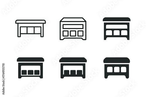 Entryway Bench Logo Variations. home storage solutions. Set Logo of home storage solutions: entryway bench with cubbies. harmonious logo variations of the same