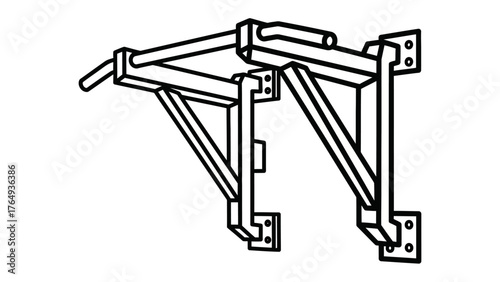 Pull-up Bar Illustration: A minimalistic illustration depicts a robust pull-up bar, essential equipment for bodyweight exercise and strength training. 