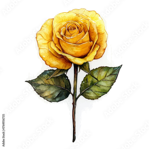 watercolor of Lapel Pin, vector, isolated on a white background.