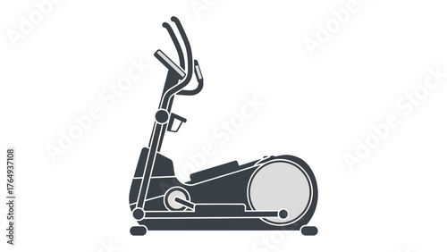 Elliptical Trainer: The illustration of elliptical machine that embodies health, fitness, and active living. The elliptical machine, standing still, inviting to embrace a journey to wellness