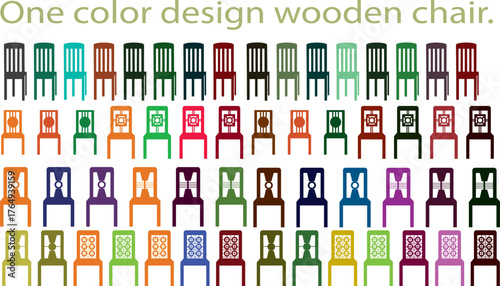 One color design wooden chair. This design is suitable for both graphics and web applications.