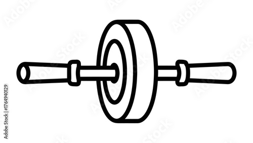 Ab Wheel Isolated: An illustrated ab wheel, a solitary fitness tool, stands out with its minimalist design, conveying fitness and strength
