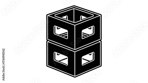 Cube structure design: A visually compelling abstract rendering of a cube-like structure, showcasing the elegant intersection of lines and shapes in monochromatic perfection.