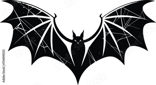 Dark Bat Silhouette Gothic Horror Art Illustration
