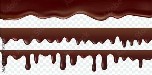 Dark Chokolate Border Set Isolared White Background