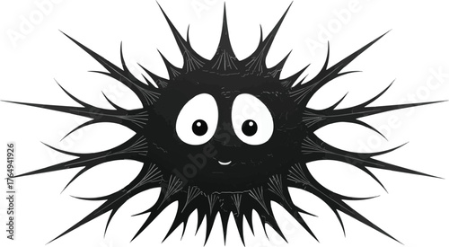 Cute Spiky Cartoon Creature Character Illustration