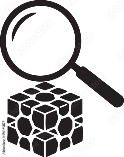 Blockchain Auditing Silhouettes Magnifying Glass Inspection Data Verification