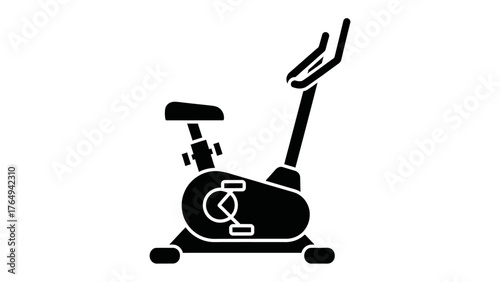 Stationary Exercise Bike Silhouette: A sleek silhouette of a stationary exercise bike, perfect for indoor fitness and cardio workouts.