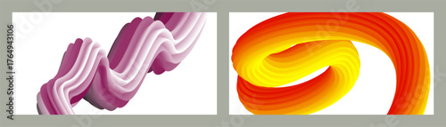 Abstract volumetric background. Cords. set of two illustrations. Toothpaste in a tube. Minimalism. Creative modern background. Cover design, wallpaper, background. eps vector.