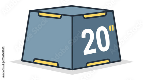 Step Box for fitness: Isometric perspective, showcasing the precision and essential features of a durable step box, ready to take your fitness routine to the next level.
