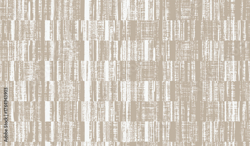 Plaid check patten in amber, grey, gray cream beige , sand and pale earthly tones . Modern vintage effect fabric texture print design for carpet, rug, flooring, blanket digital or weaving pattern