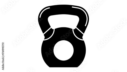 Kettlebell Fitness: A bold and minimalistic silhouette of a kettlebell, representing strength training and fitness.