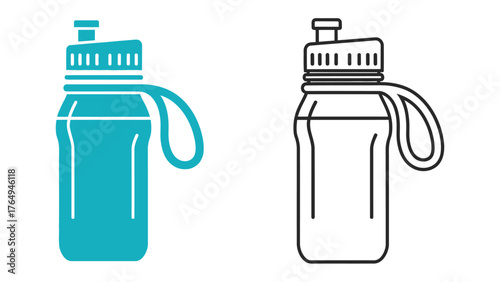 Essential Hydration: Depicting a clean, simple hydration bottle ready to provide refreshment and encourage a healthy lifestyle. This bottle design is perfect for fitness, outdoor activities.