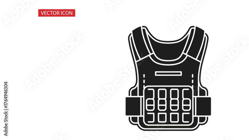 Tactical Vest Icon: A meticulously crafted icon showcases a modern tactical vest. The image exudes strength and protection.