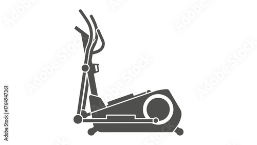 Elliptical Machine Silhouette: A sleek, modern elliptical machine is depicted, ready for a low-impact workout, offering a full-body exercise experience.