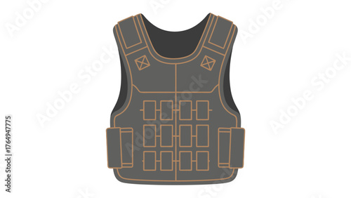 Protective Body Armor: A detailed illustration of a robust body armor, emphasizing its crucial role in ensuring safety and security.