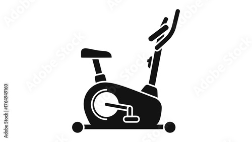 Stationary Bike: A minimalist image shows the sleek silhouette of a stationary bicycle, a symbol of fitness and an active lifestyle.