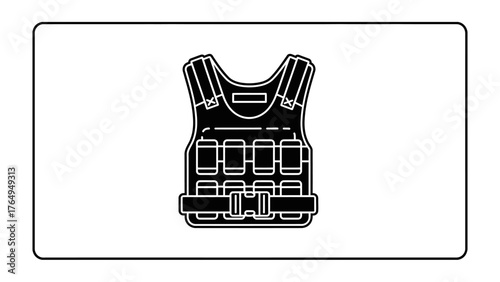 Weight Vest for Training: An isolated weight vest, designed for intense training regimes, symbolizing strength and resilience, is set against a minimalistic backdrop, signifying focus and discipline.