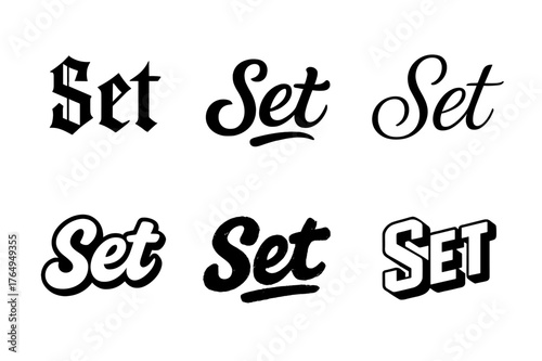 Egyptian God Lettering. Egyptian God. Set lettering. harmonious lettering variations of the same emblematic concept (Gothic-inspired decorative type, Bold