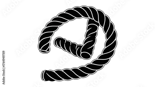 Braided Rope Design: The intricate pattern of a tightly coiled braided rope. Emphasizing its strength, texture, and elegant design.