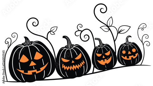 Halloween Pumpkin Jackolantern Illustration Spooky Autumn Art