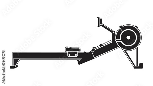 The Rowing Machine: An illustrative representation of a rowing machine, designed for effective cardio and strength training. 