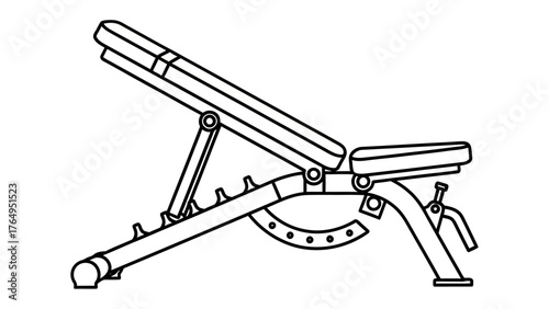 Adjustable Weight Bench: A sleek, modern adjustable weight bench. Ideal for various fitness routines. 