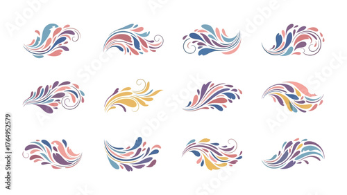 Elegant Floral Vector Design: A collection of meticulously crafted vector graphic floral elements, perfect for adding a touch of sophistication to your creative endeavors.