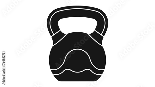 Strength Training Icon: A sleek silhouette of a kettlebell, a symbol of strength and fitness, boldly stands out, a testament to the pursuit of physical excellence and wellness.