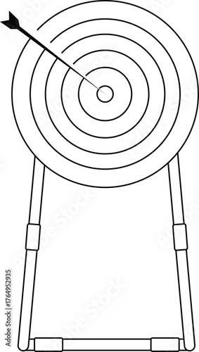 Archery Target Outline Icon Illustration on Transparent Background
